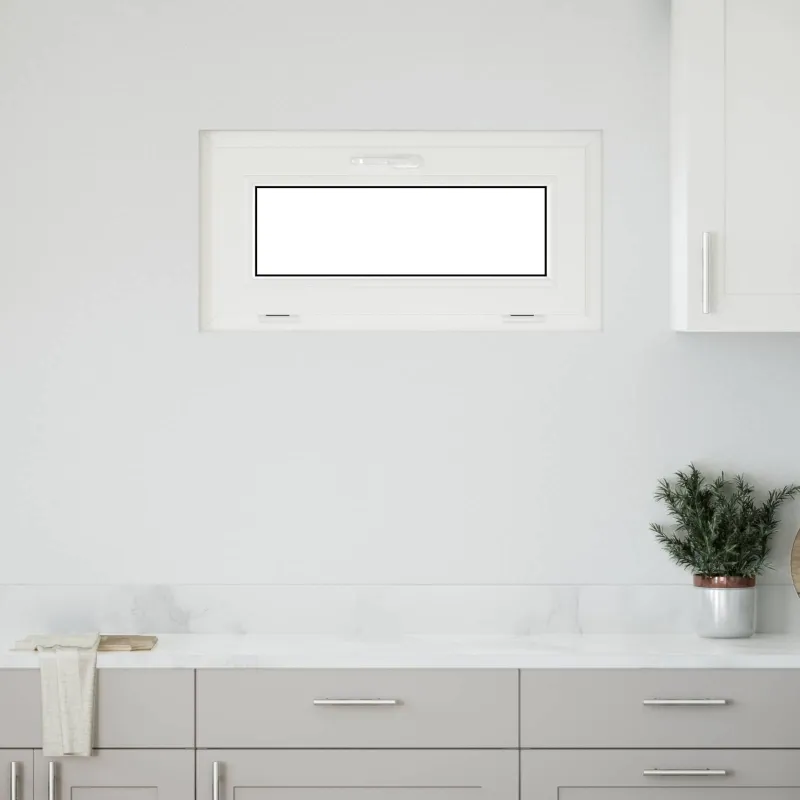 Požeminio lango RISOR 80 x 40 cm PVC ir stiklas Balta