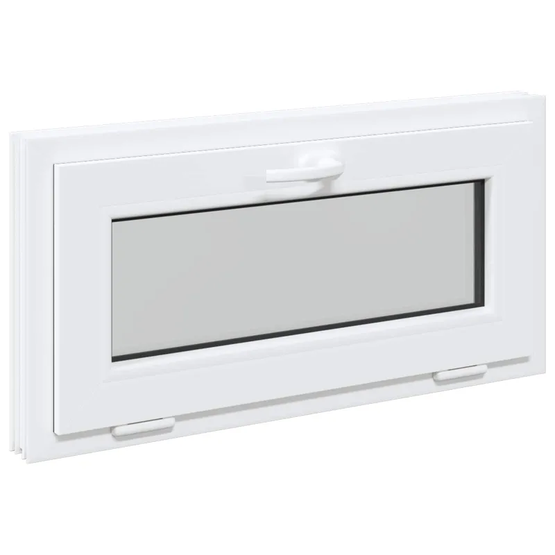 Požeminio lango RISOR 80 x 40 cm PVC ir stiklas Balta