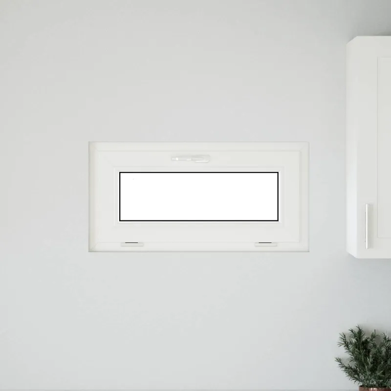 Požeminio lango RISOR 80 x 40 cm PVC ir stiklas Balta