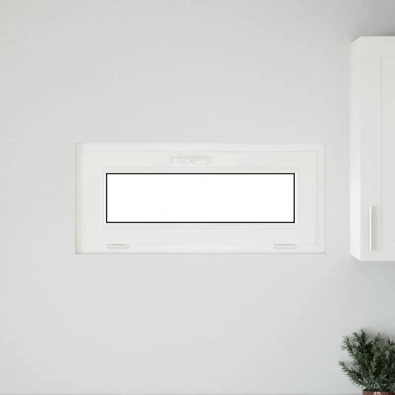 Požeminio lango RISOR 90 x 40 cm PVC ir stiklas Balta