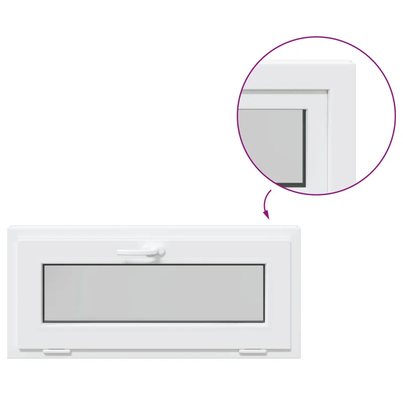 Požeminio lango RISOR 90 x 40 cm PVC ir stiklas Balta