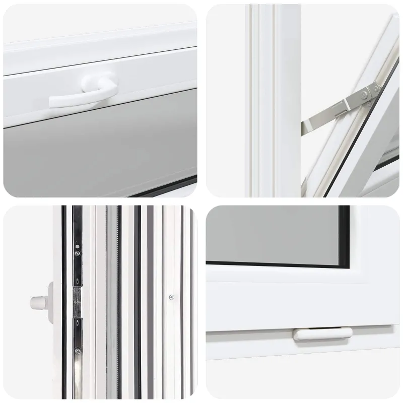 Požeminio lango RISOR 110 x 40 cm PVC ir stiklas Balta
