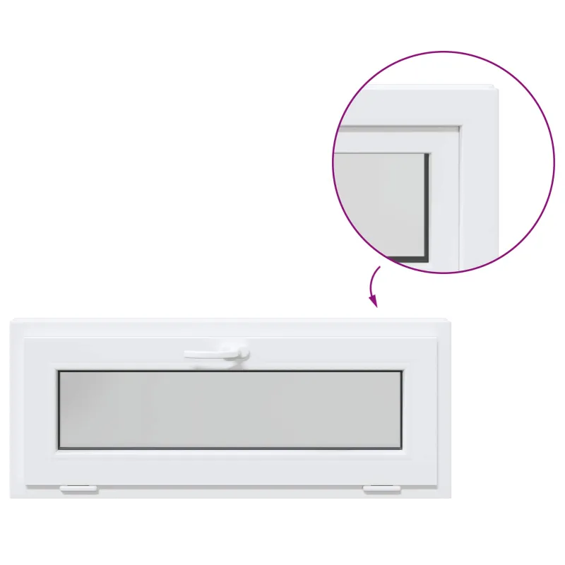 Požeminio lango RISOR 110 x 40 cm PVC ir stiklas Balta