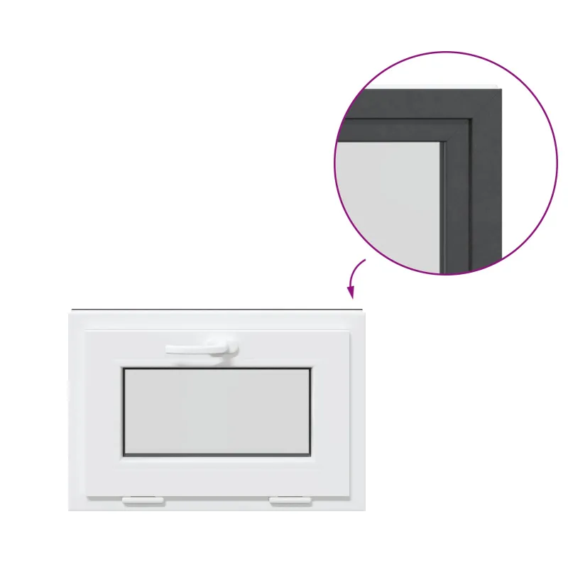 Požeminio lango RISOR 60 x 40 cm PVC ir stiklas Antracito