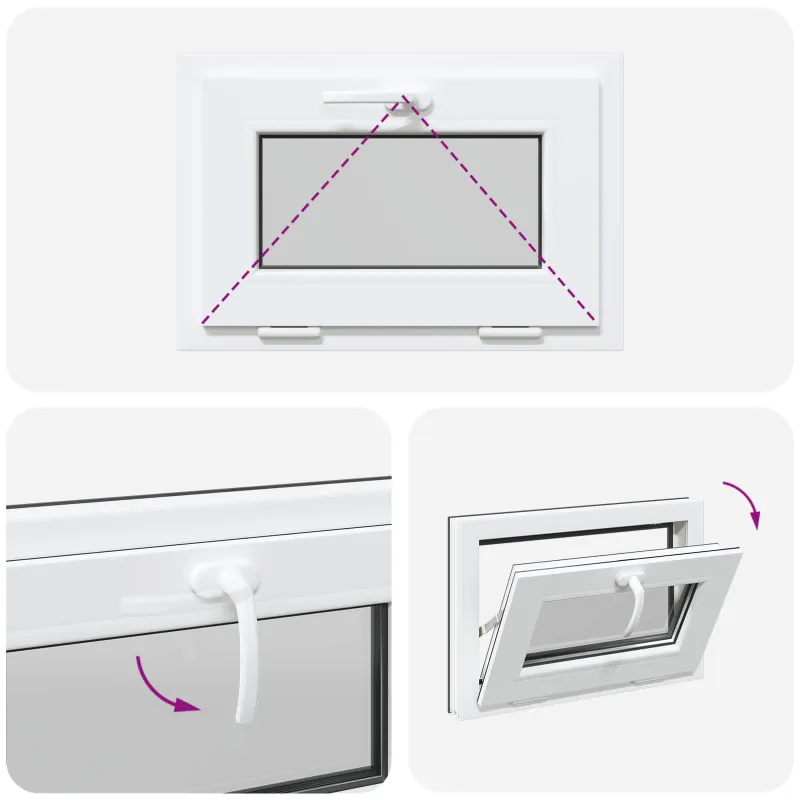 Požeminio lango RISOR 60 x 40 cm PVC ir stiklas Antracito