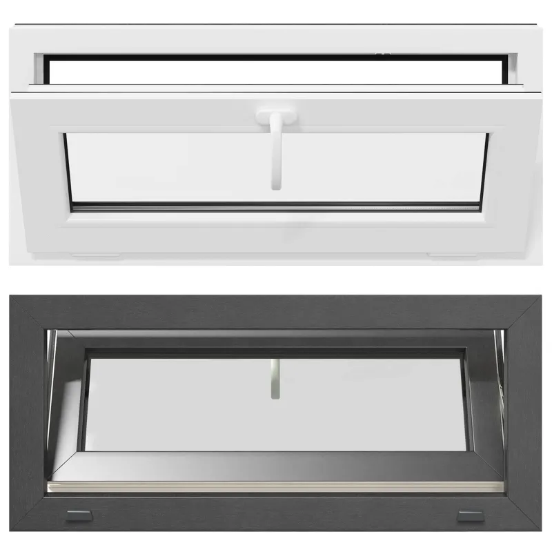 Požeminio lango RISOR 90 x 40 cm PVC ir stiklas Antracito