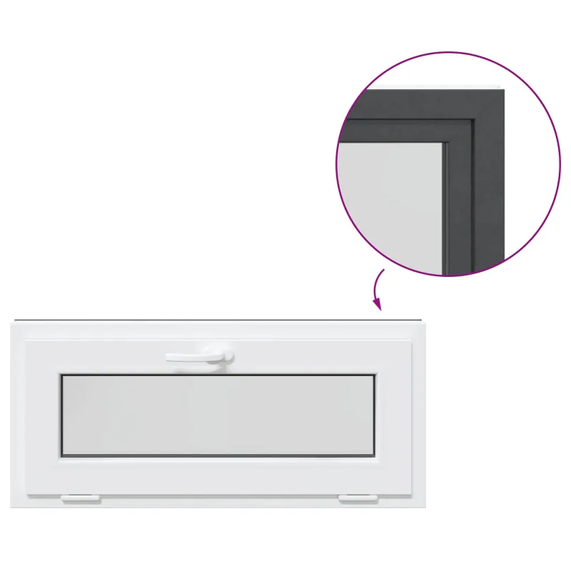 Požeminio lango RISOR 90 x 40 cm PVC ir stiklas Antracito