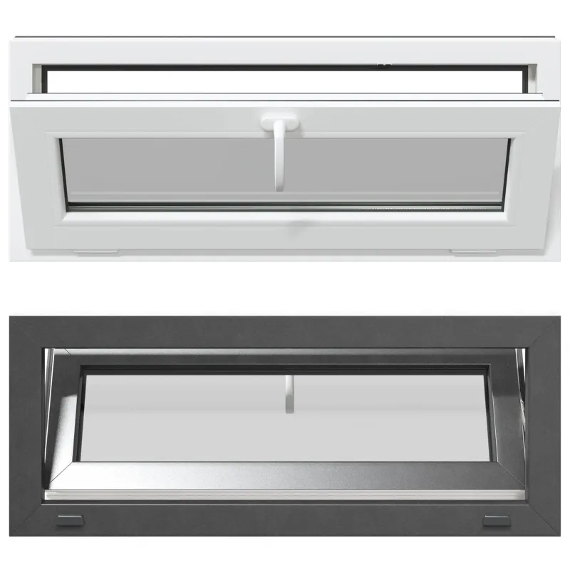 Požeminio lango RISOR 100 x 40 cm PVC ir stiklas Antracito