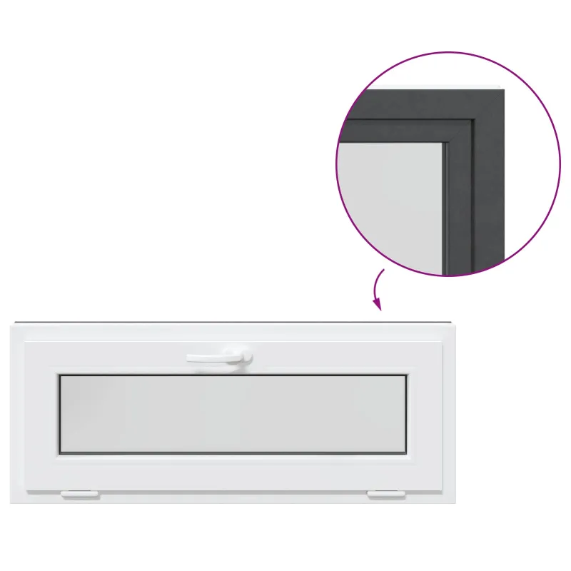 Požeminio lango RISOR 100 x 40 cm PVC ir stiklas Antracito
