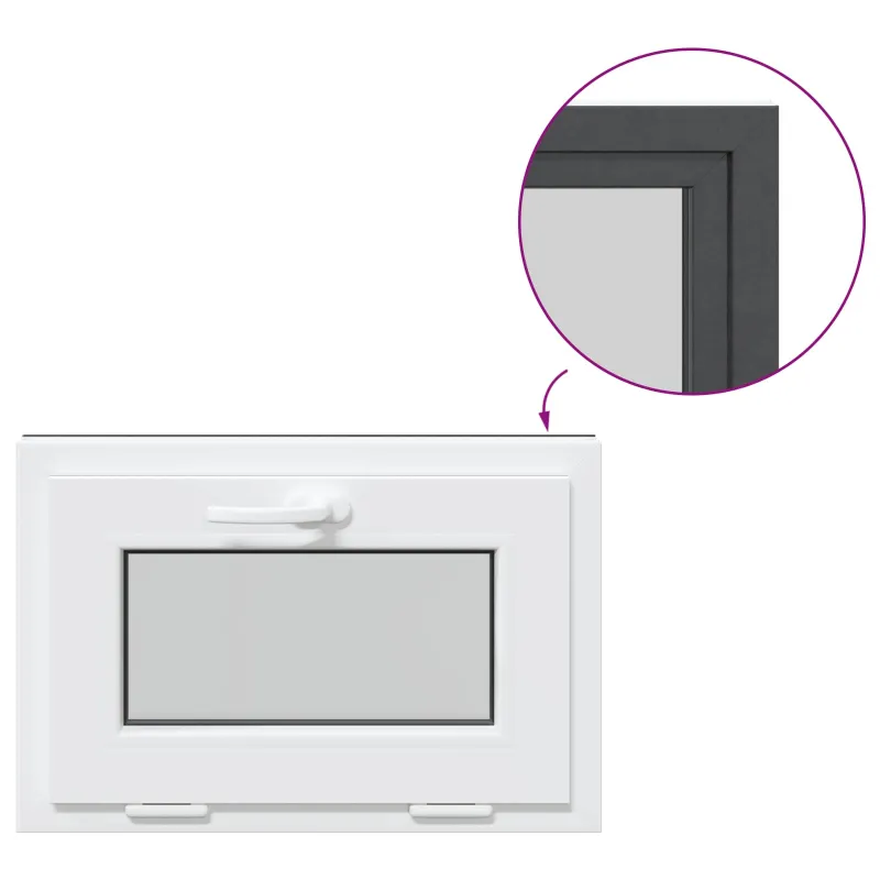 Požeminio lango RISOR 60 x 40 cm PVC ir stiklas Antracito