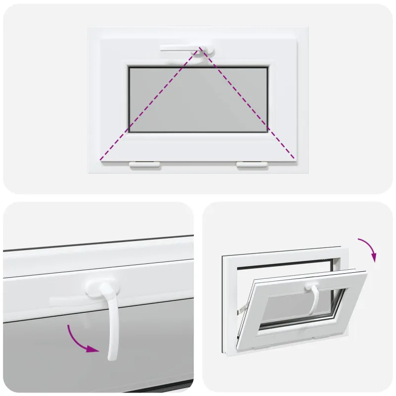 Požeminio lango RISOR 60 x 40 cm PVC ir stiklas Antracito