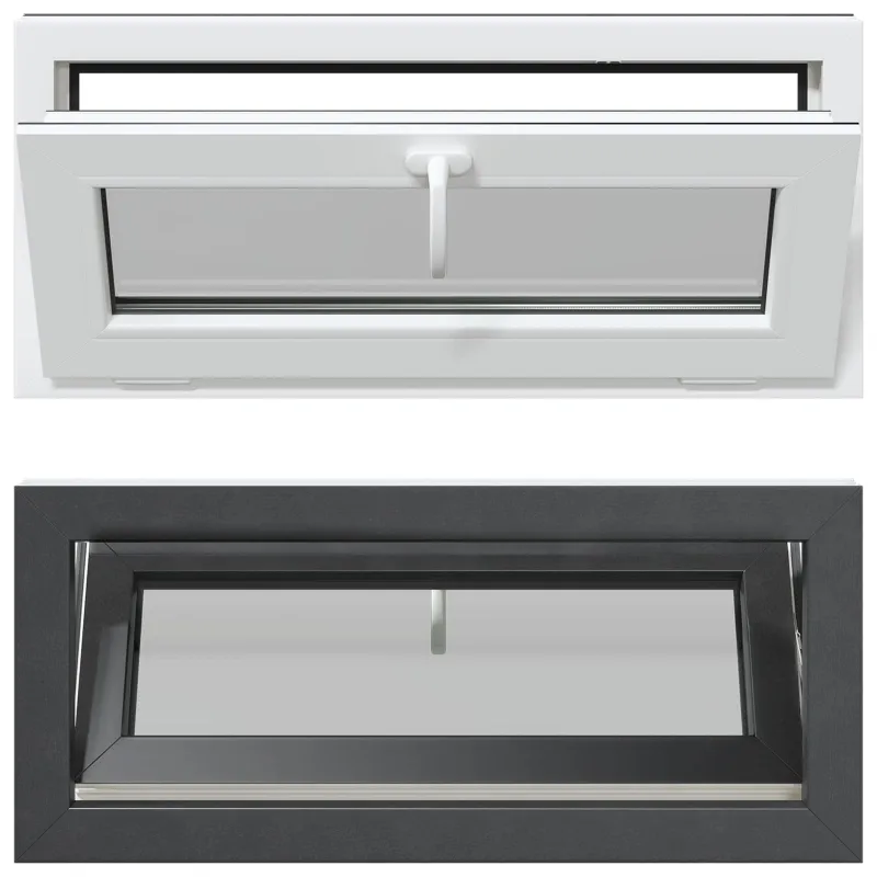 Požeminio lango RISOR 90 x 40 cm PVC ir stiklas Antracito