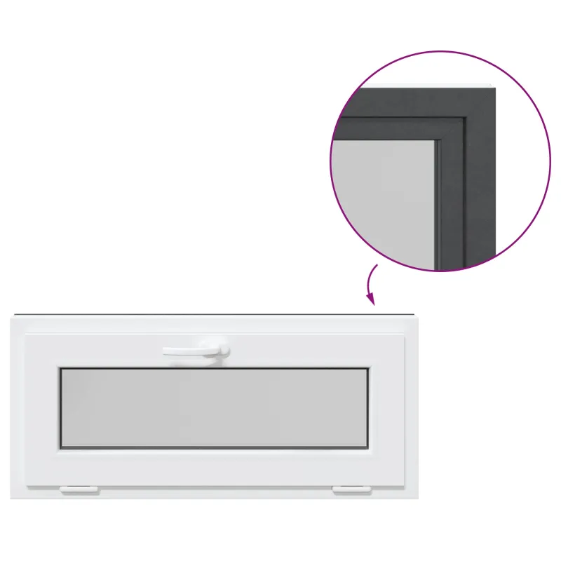 Požeminio lango RISOR 90 x 40 cm PVC ir stiklas Antracito