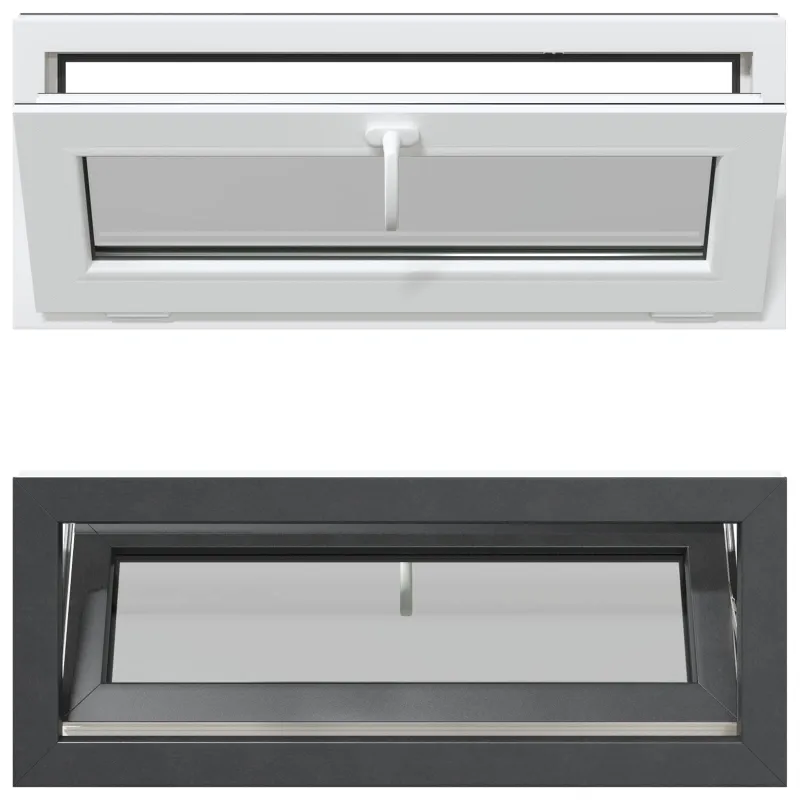 Požeminio lango RISOR 110 x 40 cm PVC ir stiklas Antracito