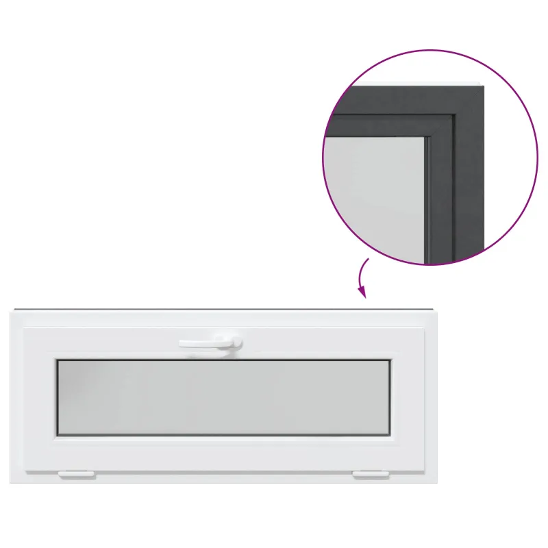 Požeminio lango RISOR 110 x 40 cm PVC ir stiklas Antracito
