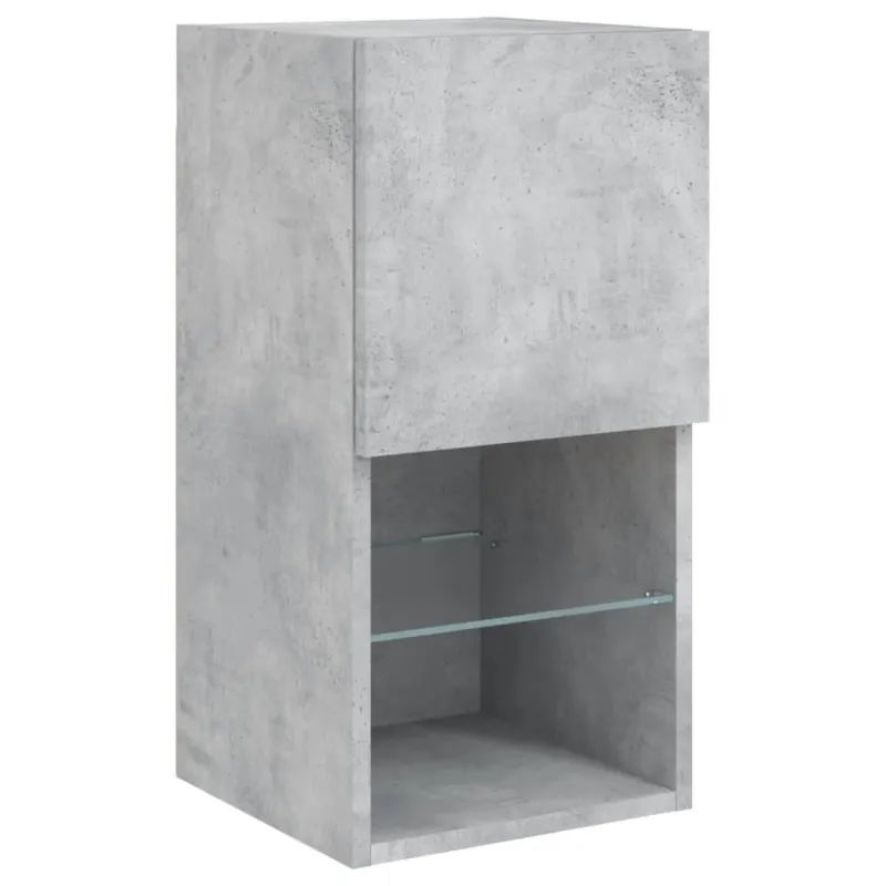 TV spintelės su LED lemputėmis, 2vnt., betono, 30,5x30x60cm