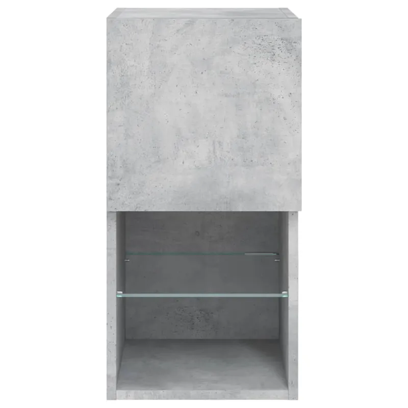 TV spintelės su LED lemputėmis, 2vnt., betono, 30,5x30x60cm