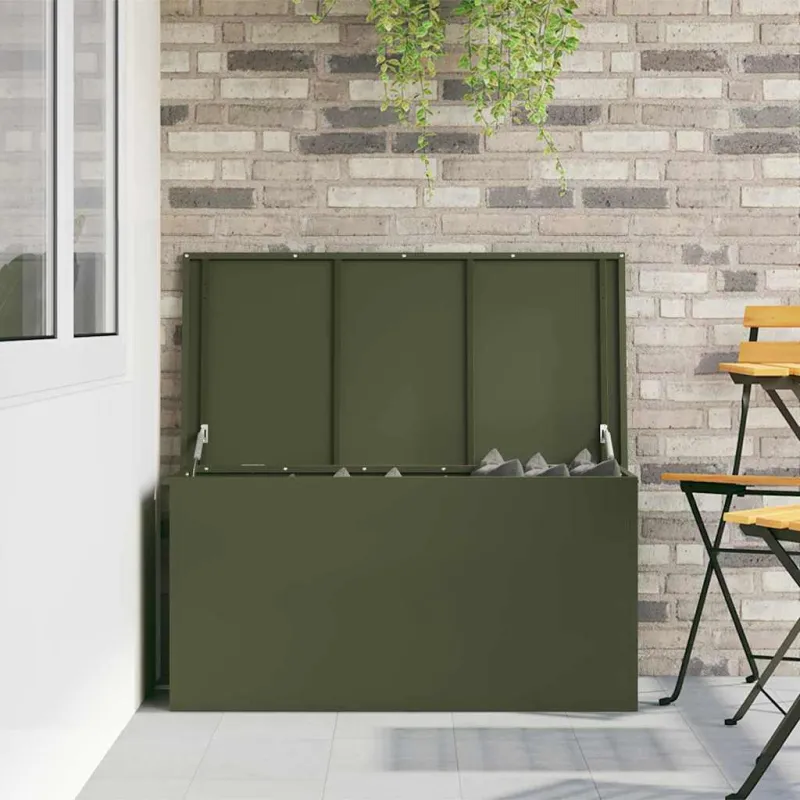Lauko saugojimo dėžė Alyvuogių žalia 100 x 50,5 x 50 cm Plienas