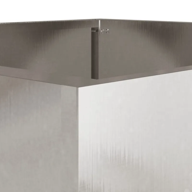 Lovelis, sidabrinės spalvos, 32x30x29cm, nerūdijantis plienas