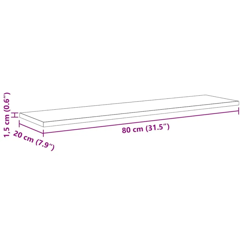 Knygų lentyna 4 pcs Ruda 80 x 20 x 1,5 cm Apdirbta mediena