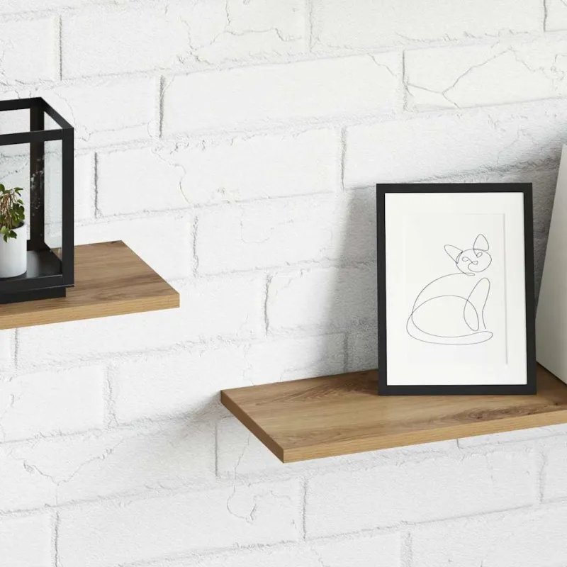 Knygų lentyna 4 pcs Ruda 80 x 20 x 1,5 cm Apdirbta mediena