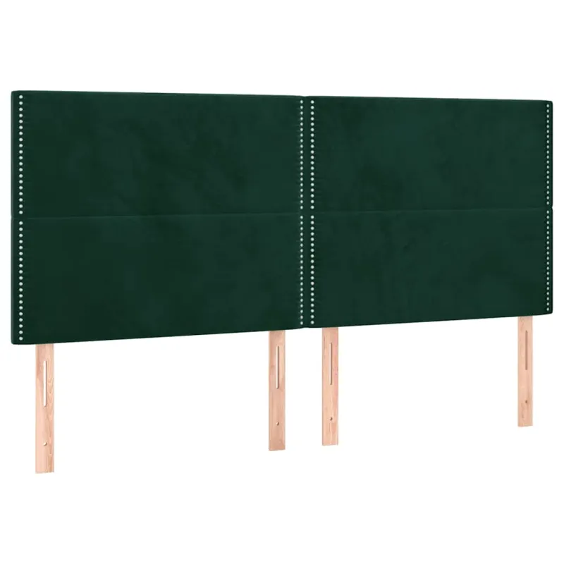 Galvūgalis su LED, tamsiai žalias, 180x5x118/128cm, aksomas