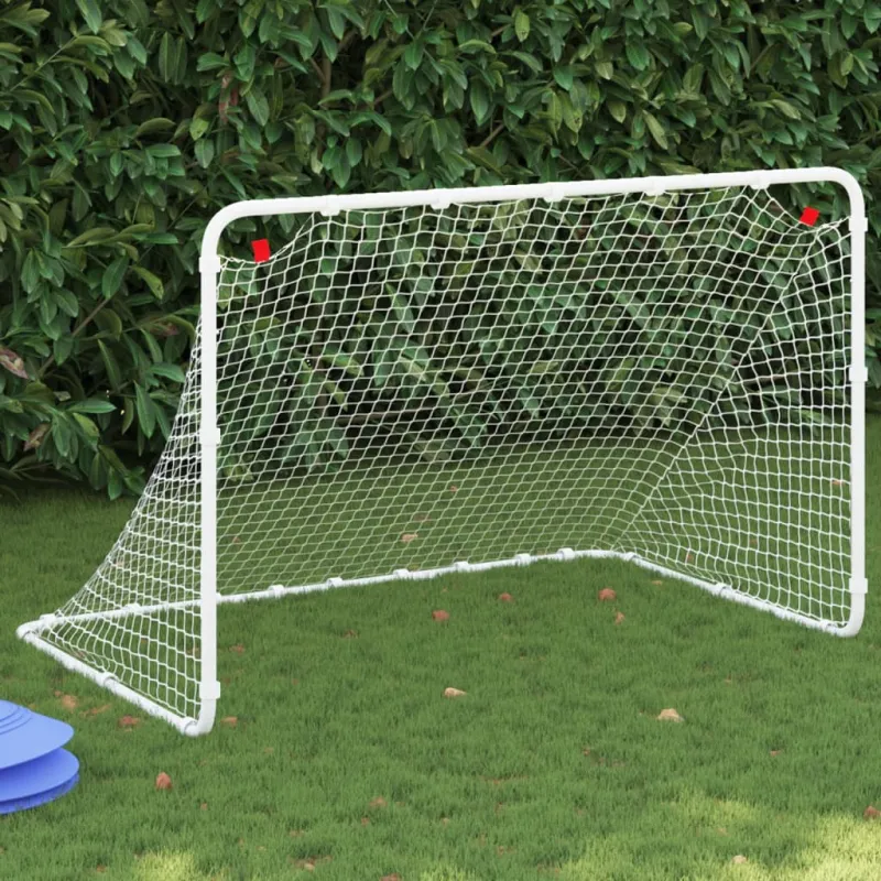 Futbolo vartai, balti, 122x81x81 cm, plienas