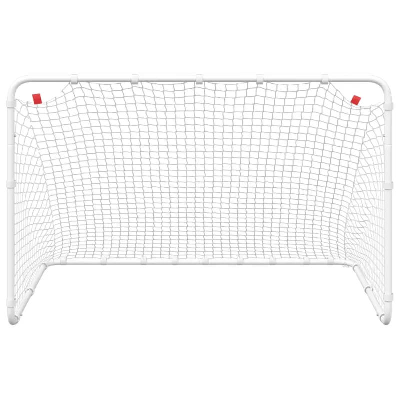 Futbolo vartai, balti, 122x81x81 cm, plienas