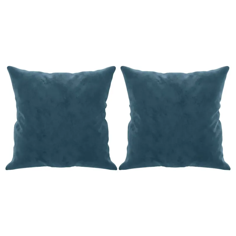 Trivietė sofa su pagalvėlėmis, mėlynos spalvos, 180cm, aksomas