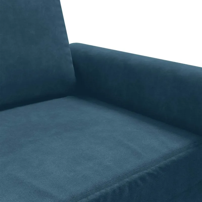 Trivietė sofa, mėlynos spalvos, 180cm, aksomas