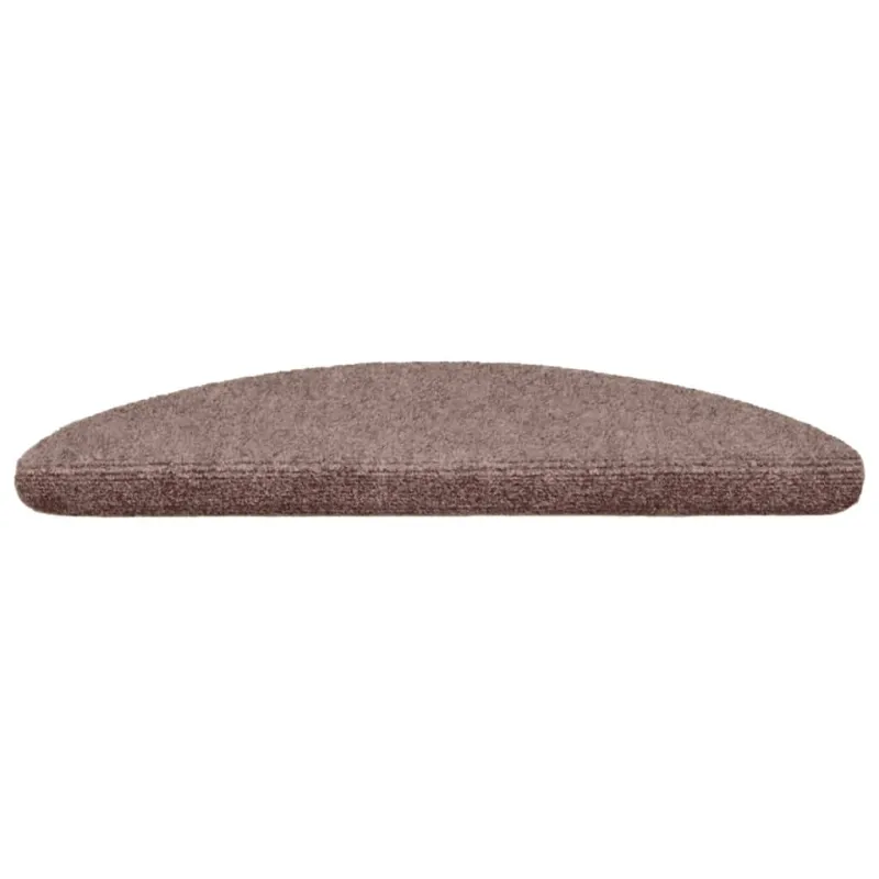 Laiptų kilimėliai, lipnūs, 15 vnt., 56x17x3 cm, šviesiai rudos spalvos, pusapvaliai