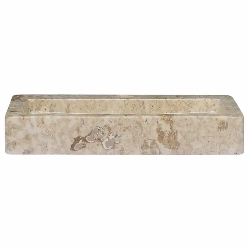 Sieninis praustuvas, kreminis, 38x24x6,5cm, marmuras