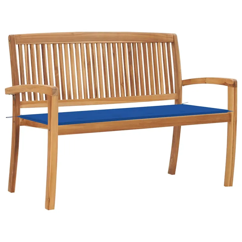 Sudedamas sodo suoliukas su pagalvėle, 128,5cm, tikmedis