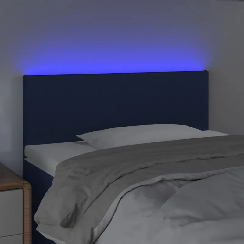 Galvūgalis su LED, mėlynos spalvos, 90x5x78/88cm, audinys