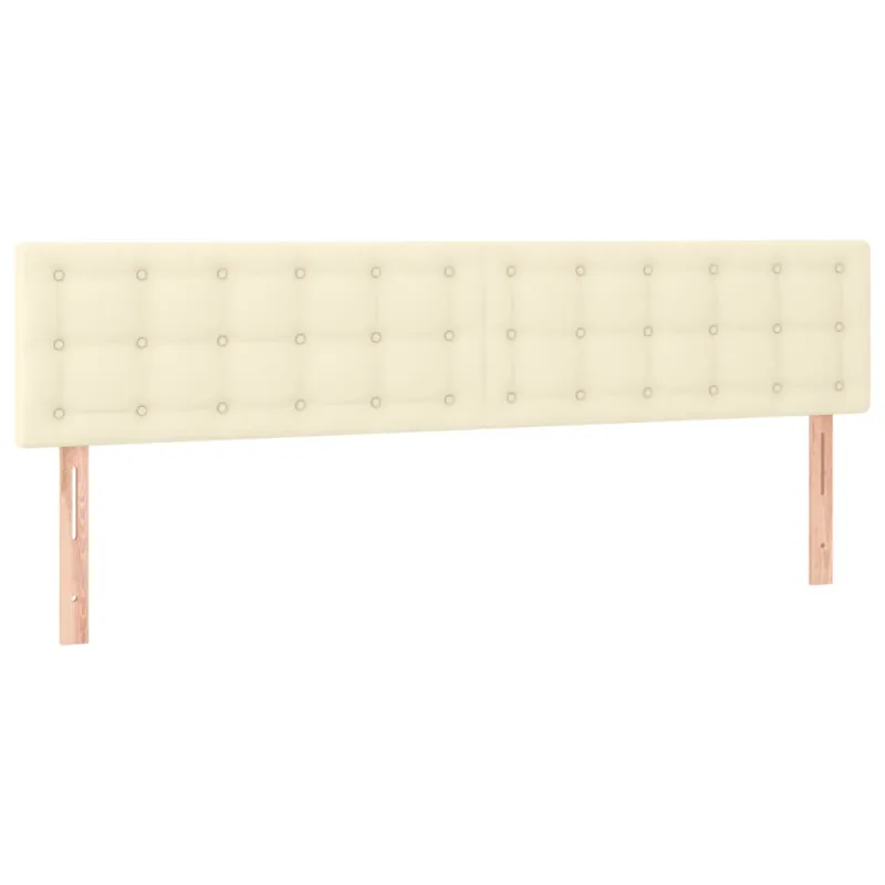 Galvūgalis su LED, kreminės spalvos,180x5x78/88cm, dirbtinė oda