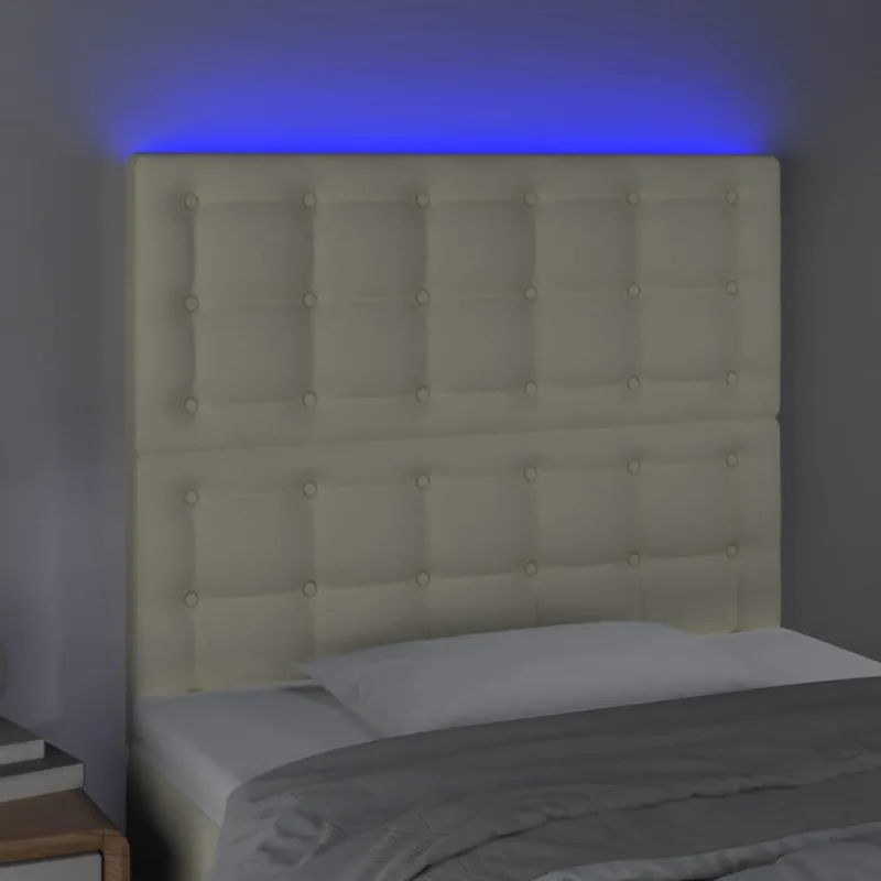 Galvūgalis su LED, kreminės spalvos, 90x5x118/128 cm