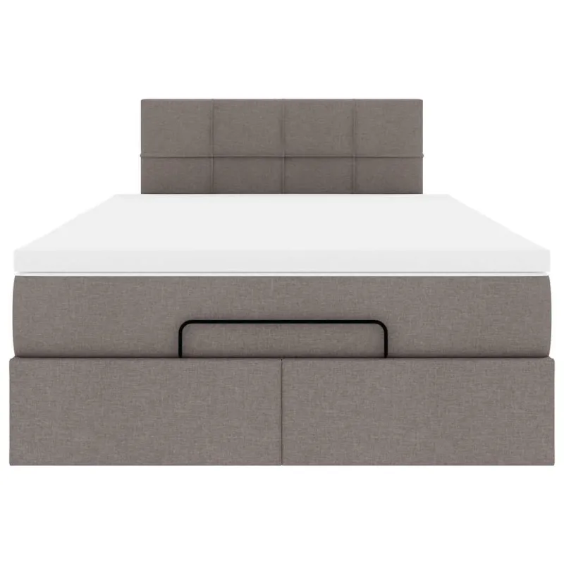 Osmanų lova su čiužiniu ir LED, taupe sp., 120x190cm, audinys