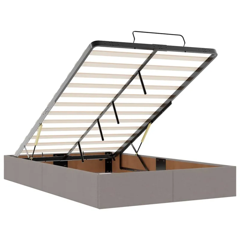 Osmanų lova su čiužiniu ir LED, taupe sp., 120x190cm, audinys