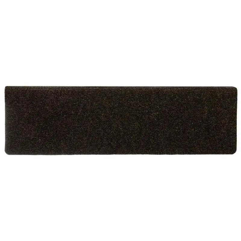 Laiptų kilimėliai, lipnūs, 30 vnt., 65x21x4 cm, tamsiai rudi, stačiakampiai kraštai