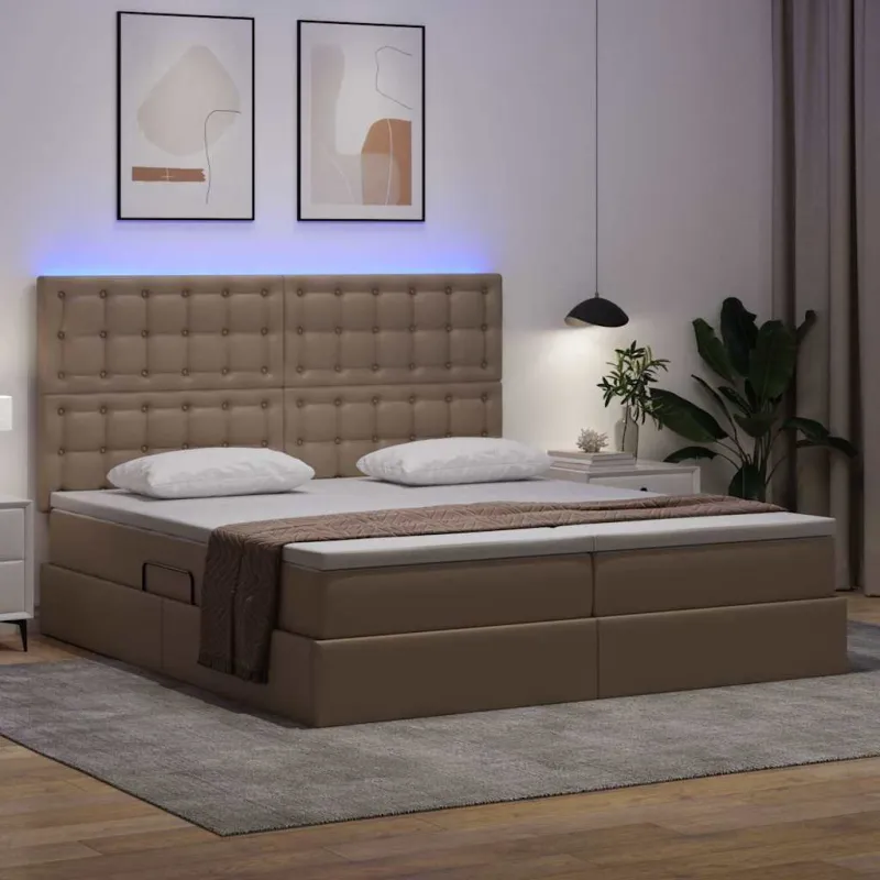Lova su daiktų laikymo vieta ir LED Kapučino 180 x 200 cm