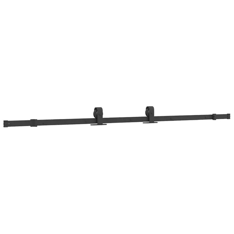 Stumdomos durys su įrangos rinkiniu, juodas, 76x205 cm