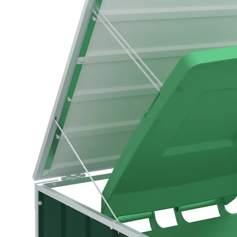 Wheelie Bin saugykla vienai šiukšliadėžei žaliai 72x81x115 cm