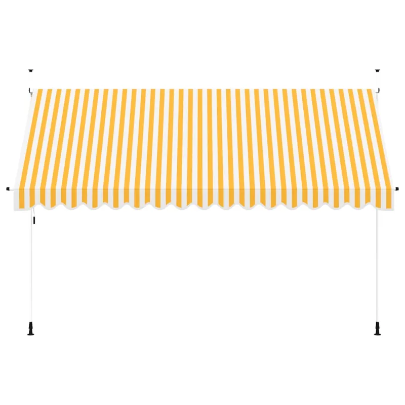 Rankiniu būdu ištraukiama markizė, oranžiniai/balti dryžiai, 400cm