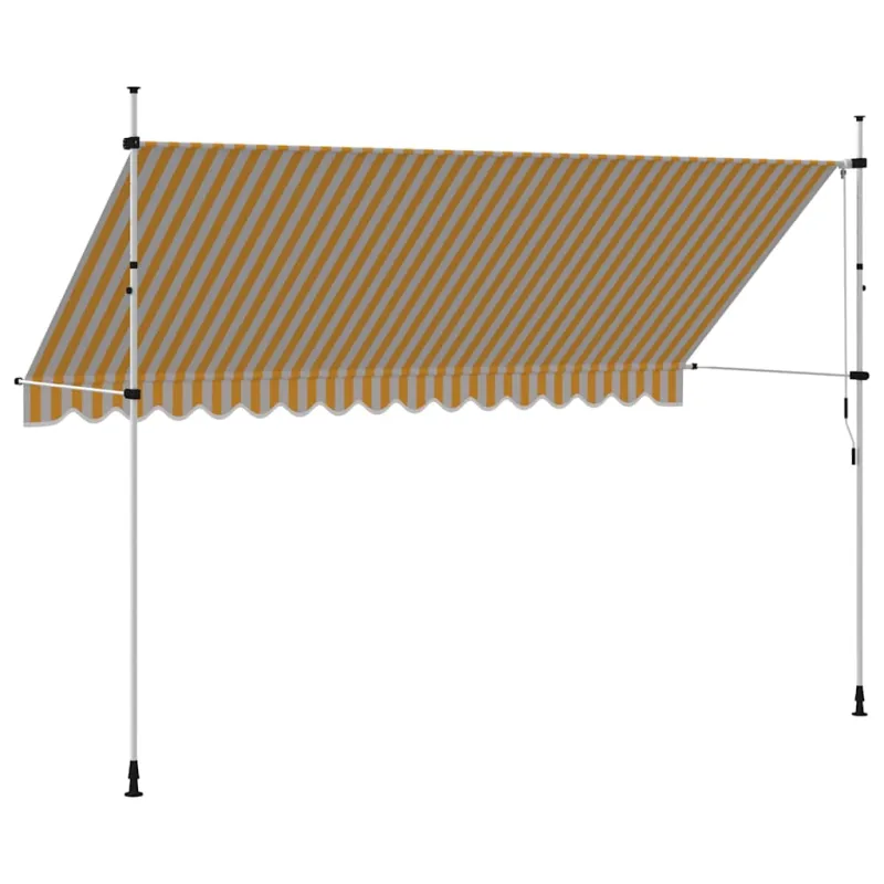 Rankiniu būdu ištraukiama markizė, oranžiniai/balti dryžiai, 400cm