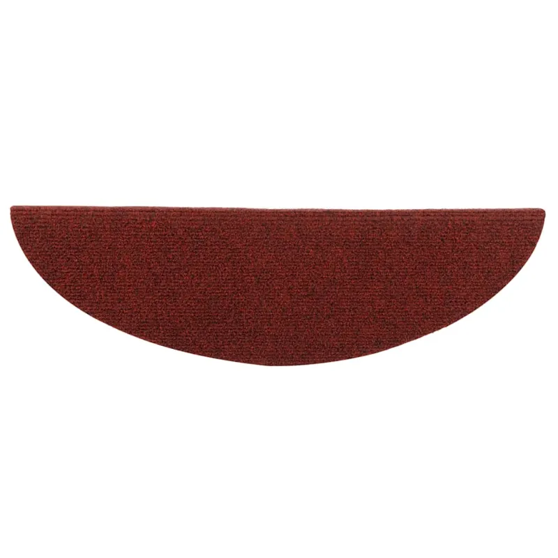 Laiptų kilimėliai, lipnūs, 10 vnt., 56x17x3 cm, bordo raudoni, pusapvaliai