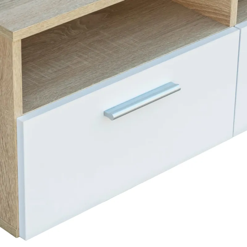 TV spintelės, 2vnt., ąžuolo/baltos, 95x35x36cm, mediena