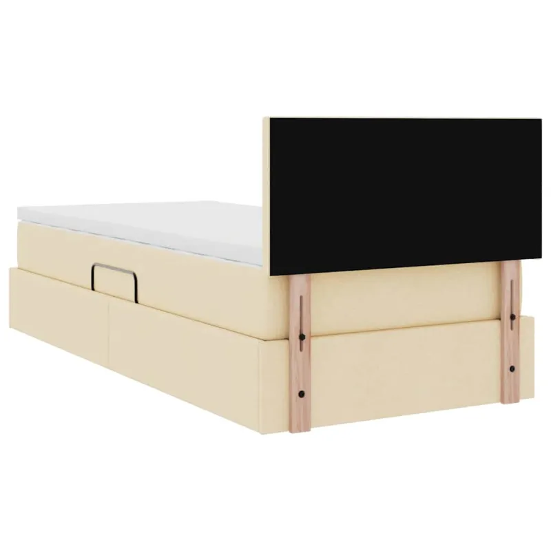 Lova su daiktų laikymo vieta ir čiužiniu Kremas 90 x 200 cm