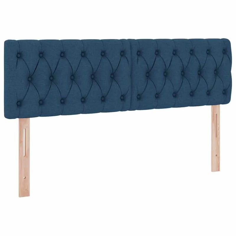 LED saugojimo lova su čiužiniu Mėlyna 140 x 190 cm Audinys