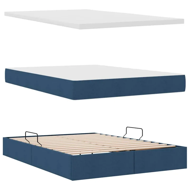 Lova su daiktų laikymo vieta ir čiužiniu Mėlyna 140 x 190 cm