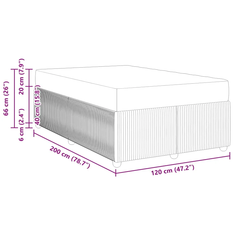 Lovos rėmas su čiužiniu Juoda 120 x 200 cm audinys